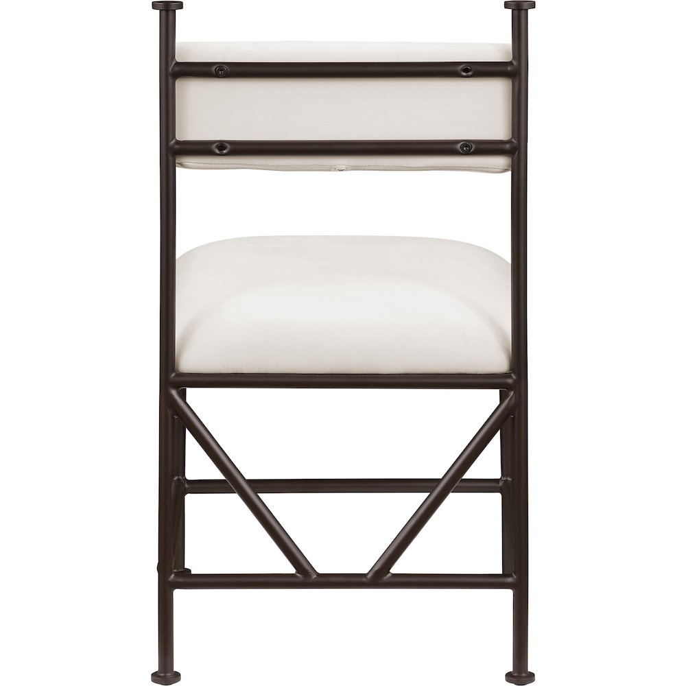 Monarch Cream Velvet Performance Fabric Upholstered Dining Chair, Set of 2