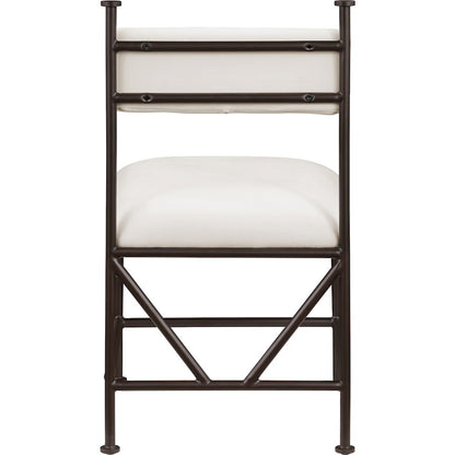 Monarch Cream Velvet Performance Fabric Upholstered Dining Chair, Set of 2