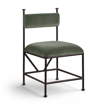 Monarch Green Velvet Performance Fabric Upholstered Dining Chair, Set of 2