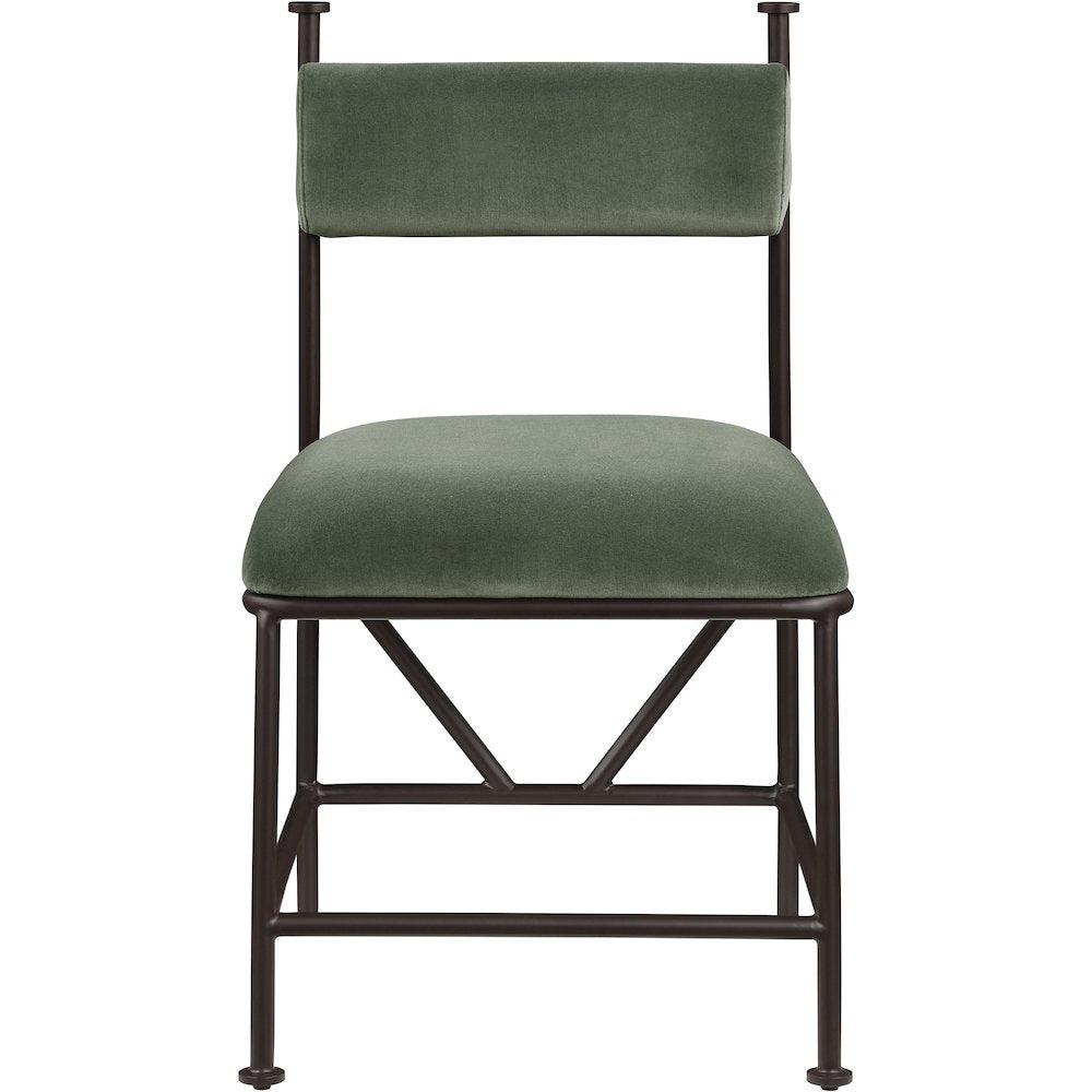 Monarch Green Velvet Performance Fabric Upholstered Dining Chair, Set of 2