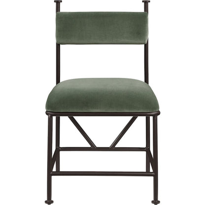 Monarch Green Velvet Performance Fabric Upholstered Dining Chair, Set of 2