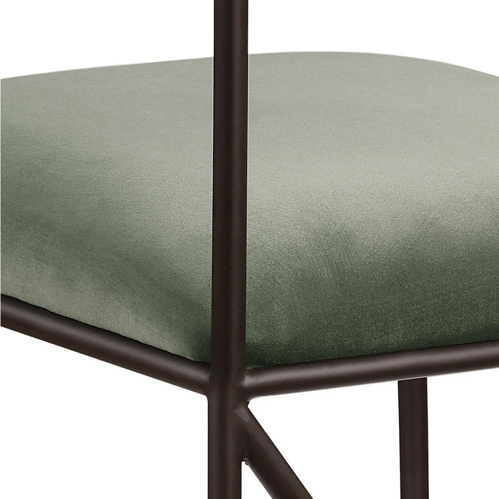Monarch Green Velvet Performance Fabric Upholstered Dining Chair, Set of 2