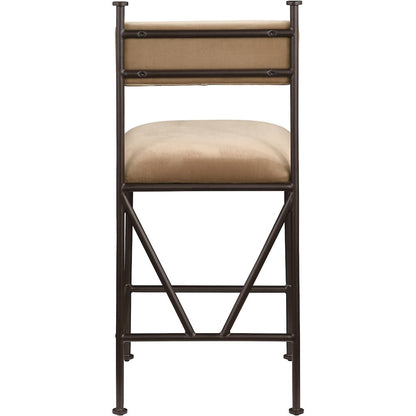 Monarch Beige Velvet Performance Fabric Upholstered Counter Stool, Set of 2