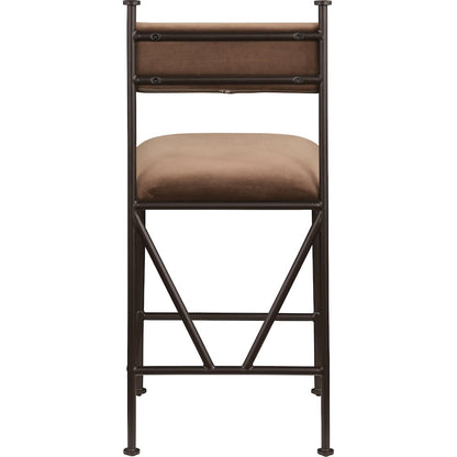 Monarch Brown Velvet Performance Fabric Upholstered Counter Stool, Set of 2