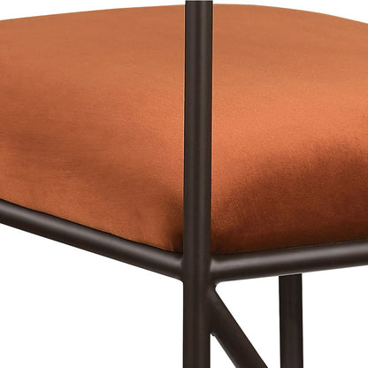 Monarch Cognac Velvet Performance Fabric Upholstered Counter Stool, Set of 2