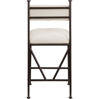 Monarch Cream Velvet Performance Fabric Upholstered Counter Stool, Set of 2