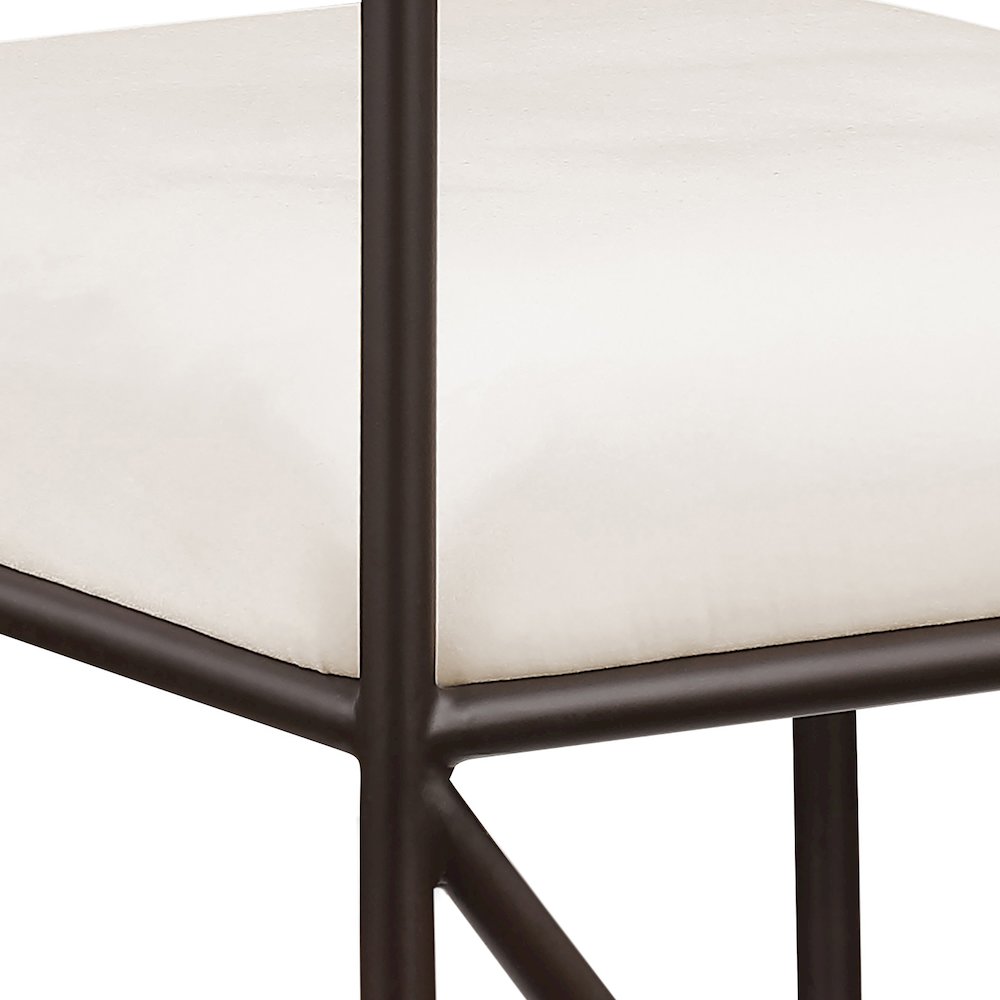Monarch Cream Velvet Performance Fabric Upholstered Counter Stool, Set of 2