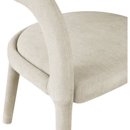 Sylvester Beige Linen Textured Performance Fabric Dining Chair, Set of 2