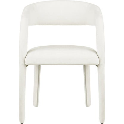 Sylvester Cream Linen Textured Performance Fabric Dining Chair, Set of 2