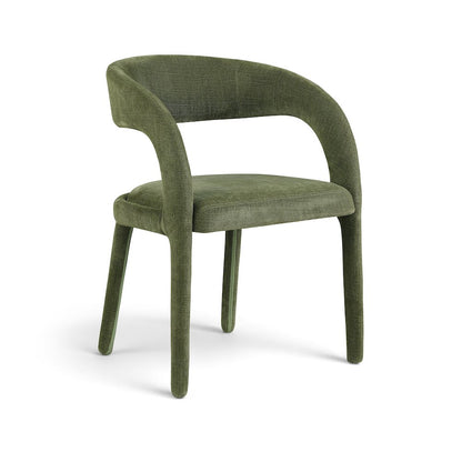 Sylvester Green Linen Textured Performance Fabric Dining Chair, Set of 2