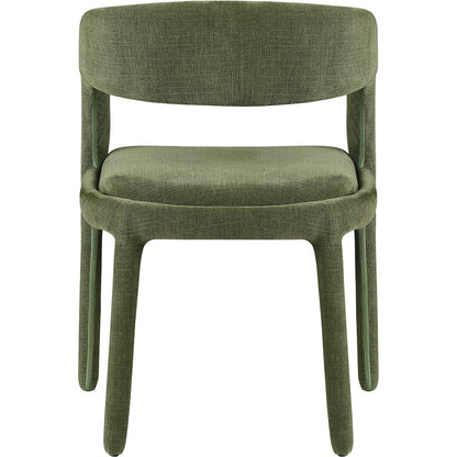 Sylvester Green Linen Textured Performance Fabric Dining Chair, Set of 2