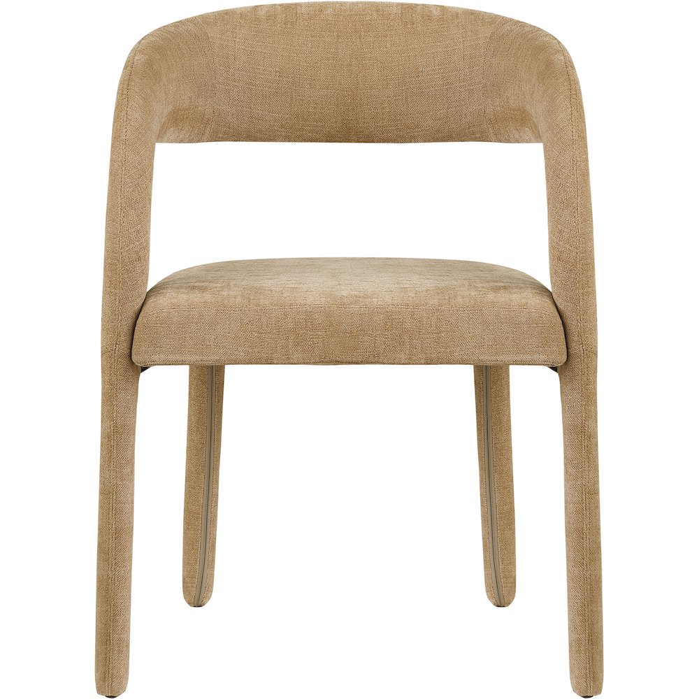 Sylvester Tan Linen Textured Performance Fabric Dining Chair, Set of 2