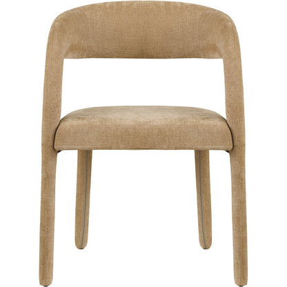 Sylvester Tan Linen Textured Performance Fabric Dining Chair, Set of 2
