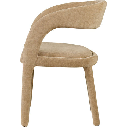 Sylvester Tan Linen Textured Performance Fabric Dining Chair, Set of 2