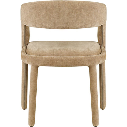 Sylvester Tan Linen Textured Performance Fabric Dining Chair, Set of 2