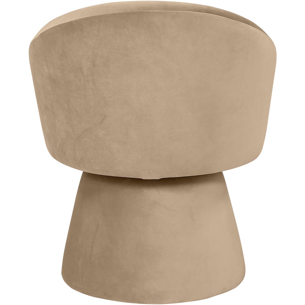 Selene Beige Velvet Performance Fabric Upholstered Swivel Dining Chair