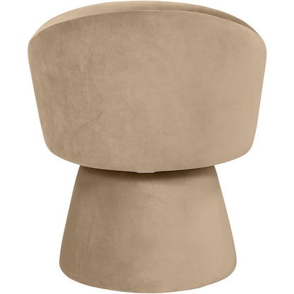 Selene Beige Velvet Performance Fabric Upholstered Swivel Dining Chair