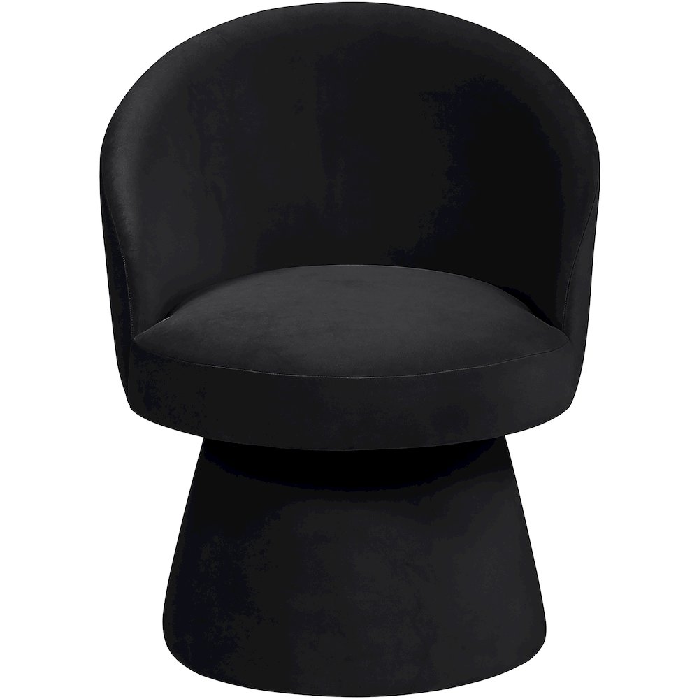 Selene Black Velvet Performance Fabric Upholstered Swivel Dining Chair