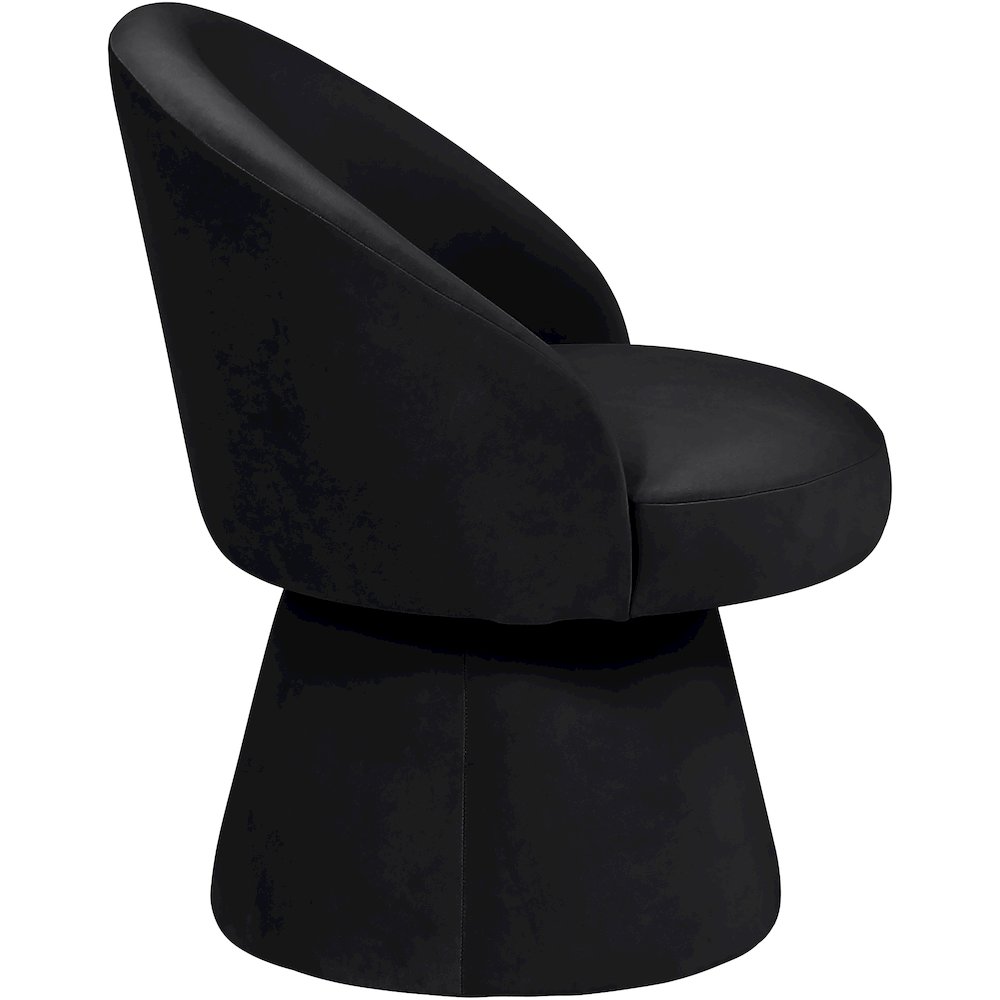 Selene Black Velvet Performance Fabric Upholstered Swivel Dining Chair
