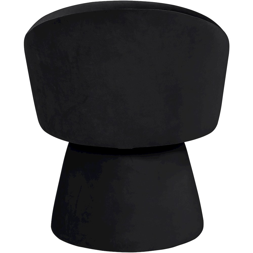 Selene Black Velvet Performance Fabric Upholstered Swivel Dining Chair