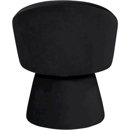 Selene Black Velvet Performance Fabric Upholstered Swivel Dining Chair