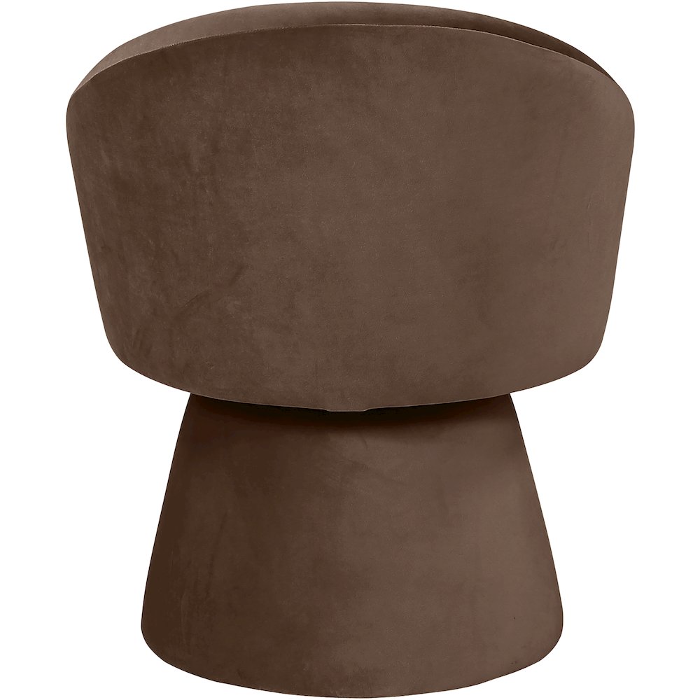 Selene Brown Velvet Performance Fabric Upholstered Swivel Dining Chair