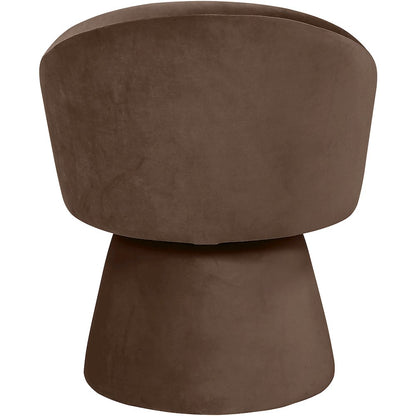 Selene Brown Velvet Performance Fabric Upholstered Swivel Dining Chair