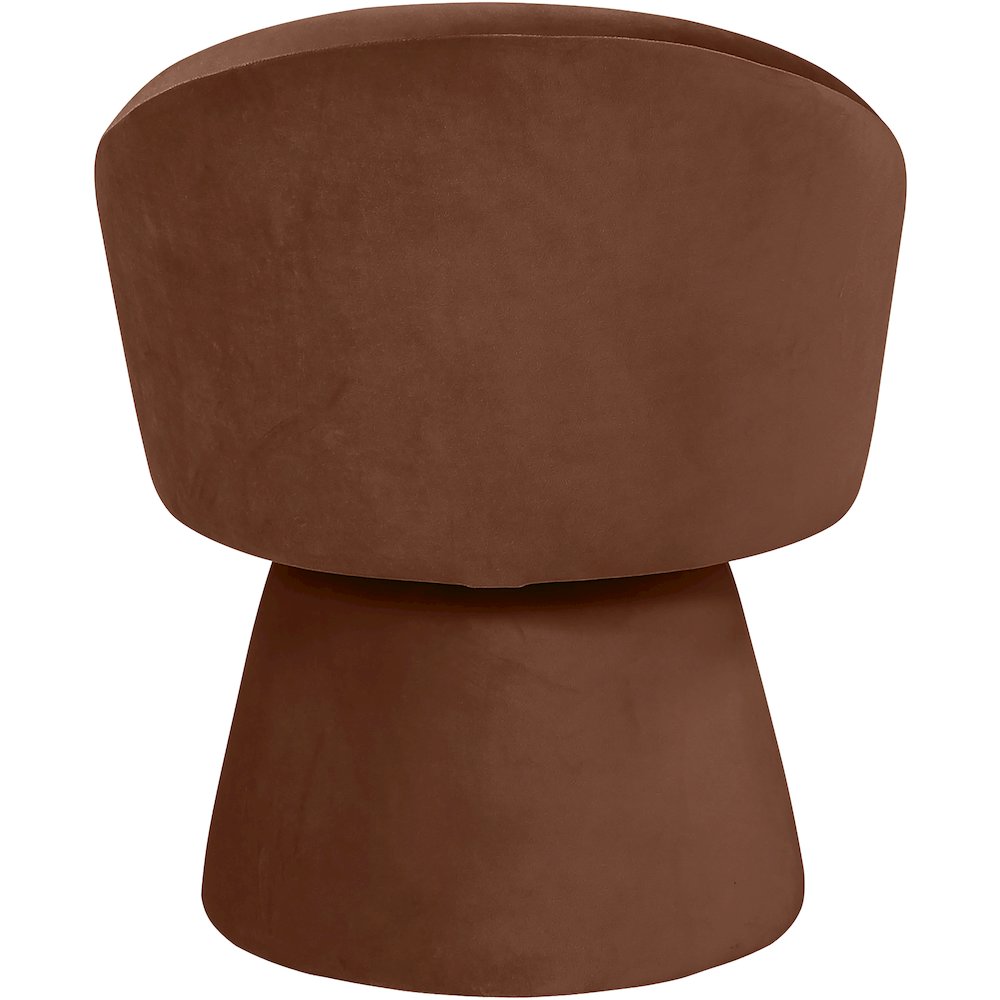 Selene Cognac Velvet Performance Fabric Upholstered Swivel Dining Chair