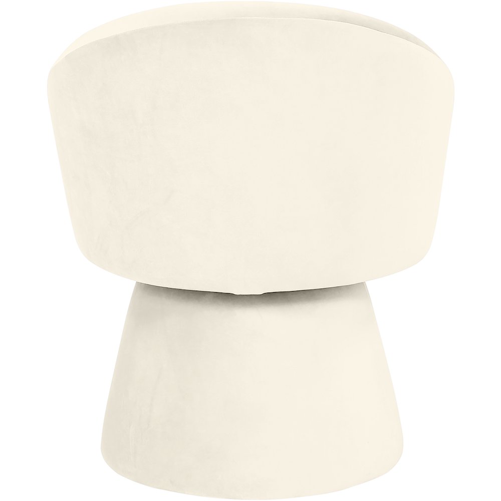 Selene Cream Velvet Performance Fabric Upholstered Swivel Dining Chair