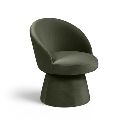 Selene Green Velvet Performance Fabric Upholstered Swivel Dining Chair