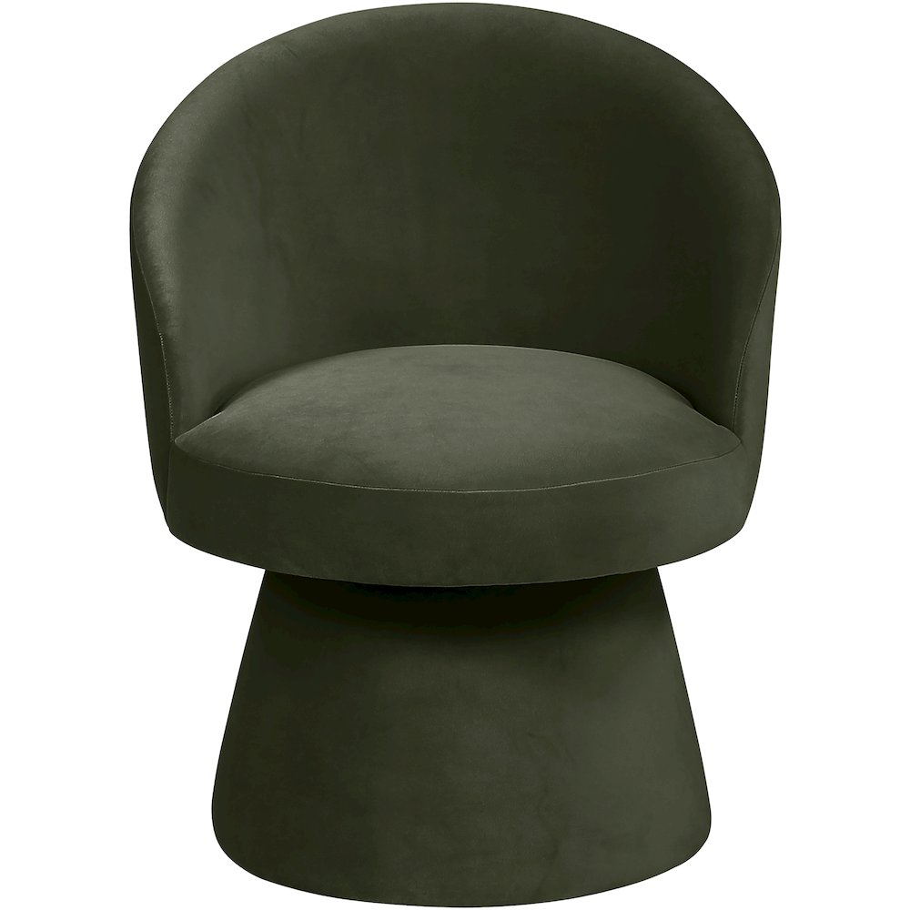 Selene Green Velvet Performance Fabric Upholstered Swivel Dining Chair