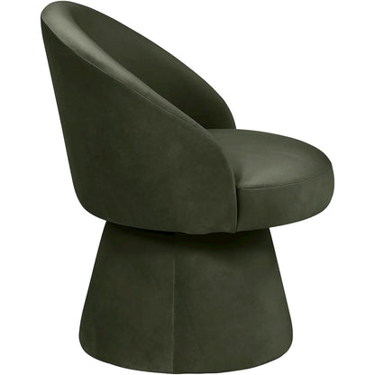 Selene Green Velvet Performance Fabric Upholstered Swivel Dining Chair