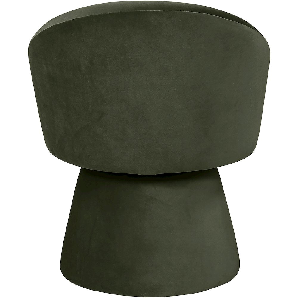 Selene Green Velvet Performance Fabric Upholstered Swivel Dining Chair