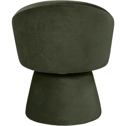 Selene Green Velvet Performance Fabric Upholstered Swivel Dining Chair