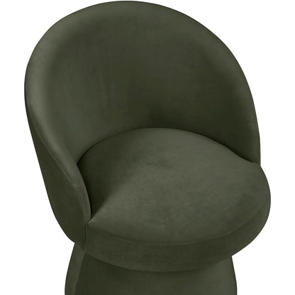 Selene Green Velvet Performance Fabric Upholstered Swivel Dining Chair