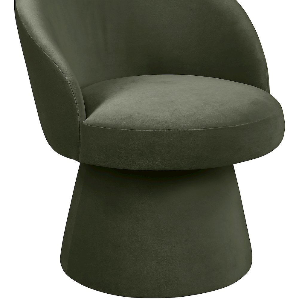 Selene Green Velvet Performance Fabric Upholstered Swivel Dining Chair