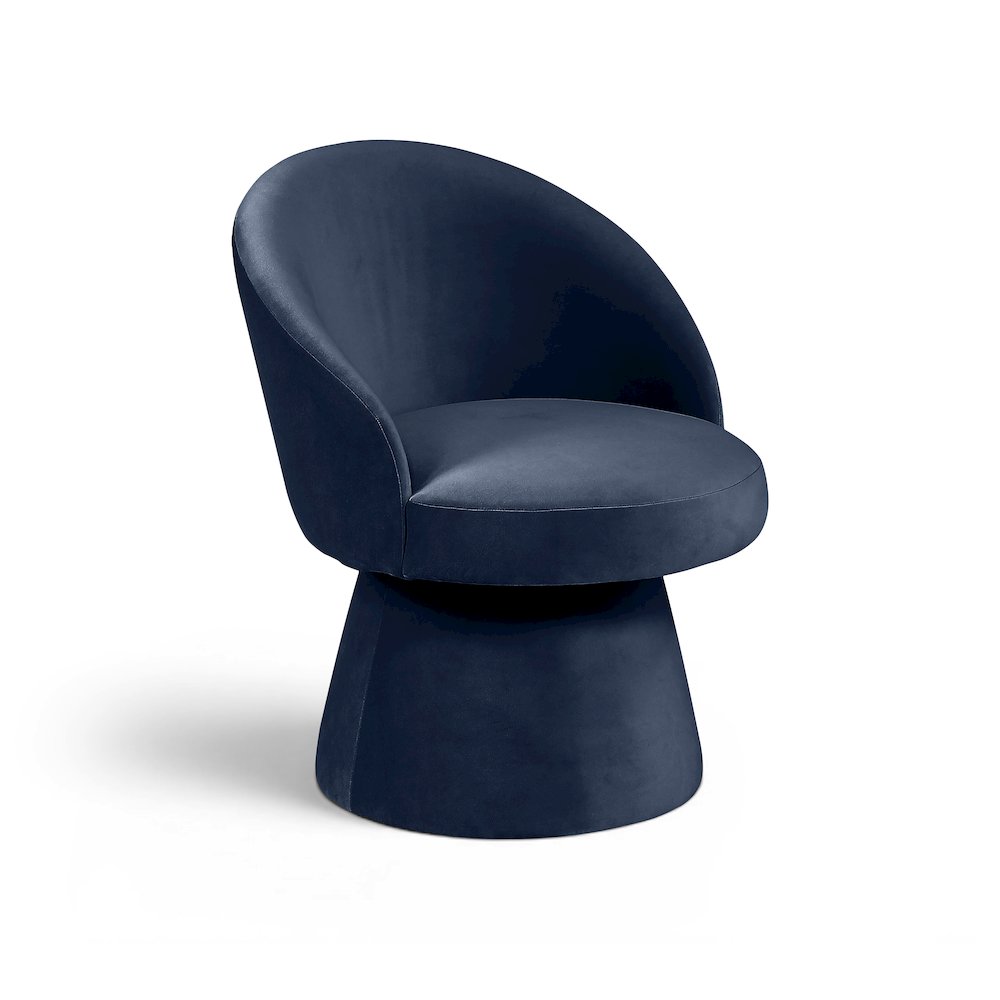 Selene Navy Velvet Performance Fabric Upholstered Swivel Dining Chair