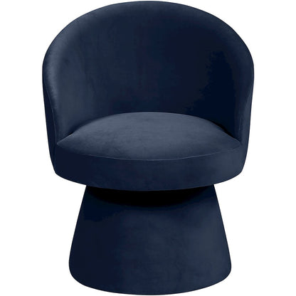 Selene Navy Velvet Performance Fabric Upholstered Swivel Dining Chair