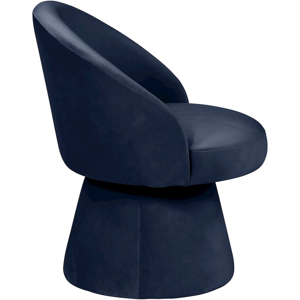 Selene Navy Velvet Performance Fabric Upholstered Swivel Dining Chair