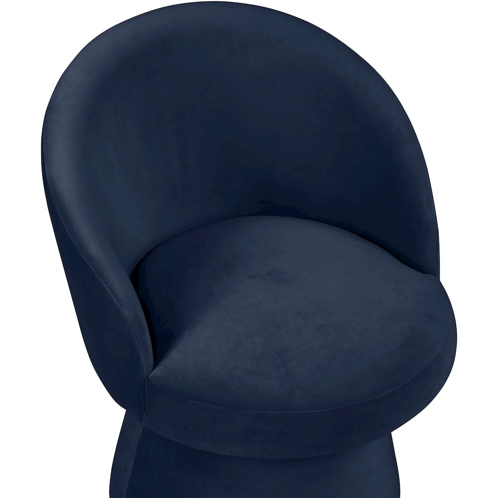 Selene Navy Velvet Performance Fabric Upholstered Swivel Dining Chair