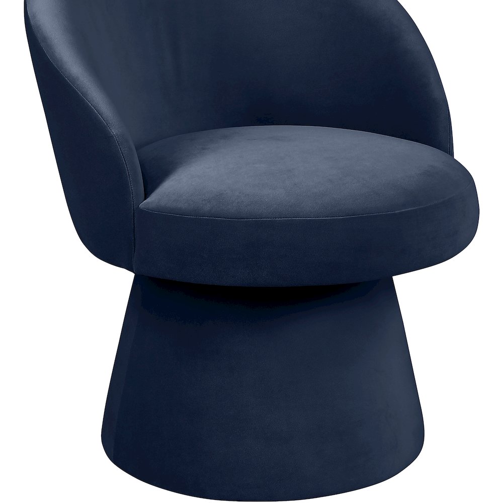 Selene Navy Velvet Performance Fabric Upholstered Swivel Dining Chair