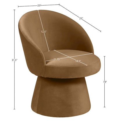Selene Saddle Velvet Performance Fabric Upholstered Swivel Dining Chair