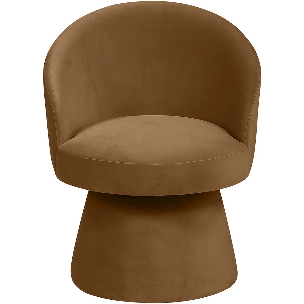 Selene Saddle Velvet Performance Fabric Upholstered Swivel Dining Chair