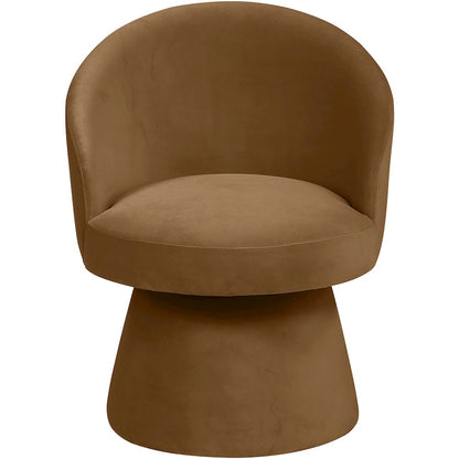 Selene Saddle Velvet Performance Fabric Upholstered Swivel Dining Chair
