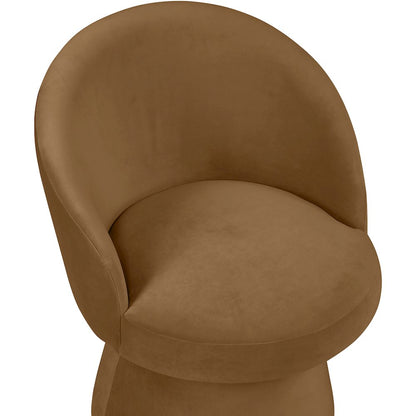 Selene Saddle Velvet Performance Fabric Upholstered Swivel Dining Chair