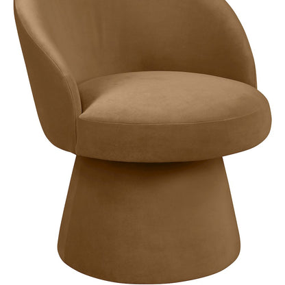 Selene Saddle Velvet Performance Fabric Upholstered Swivel Dining Chair