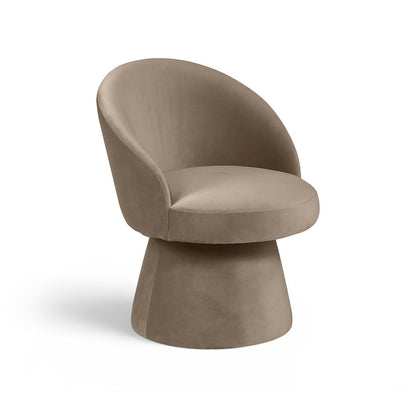 Selene Taupe Velvet Performance Fabric Upholstered Swivel Dining Chair