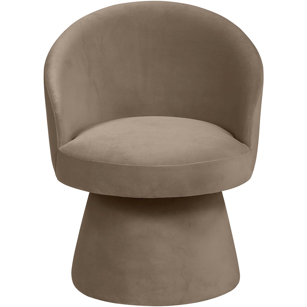 Selene Taupe Velvet Performance Fabric Upholstered Swivel Dining Chair