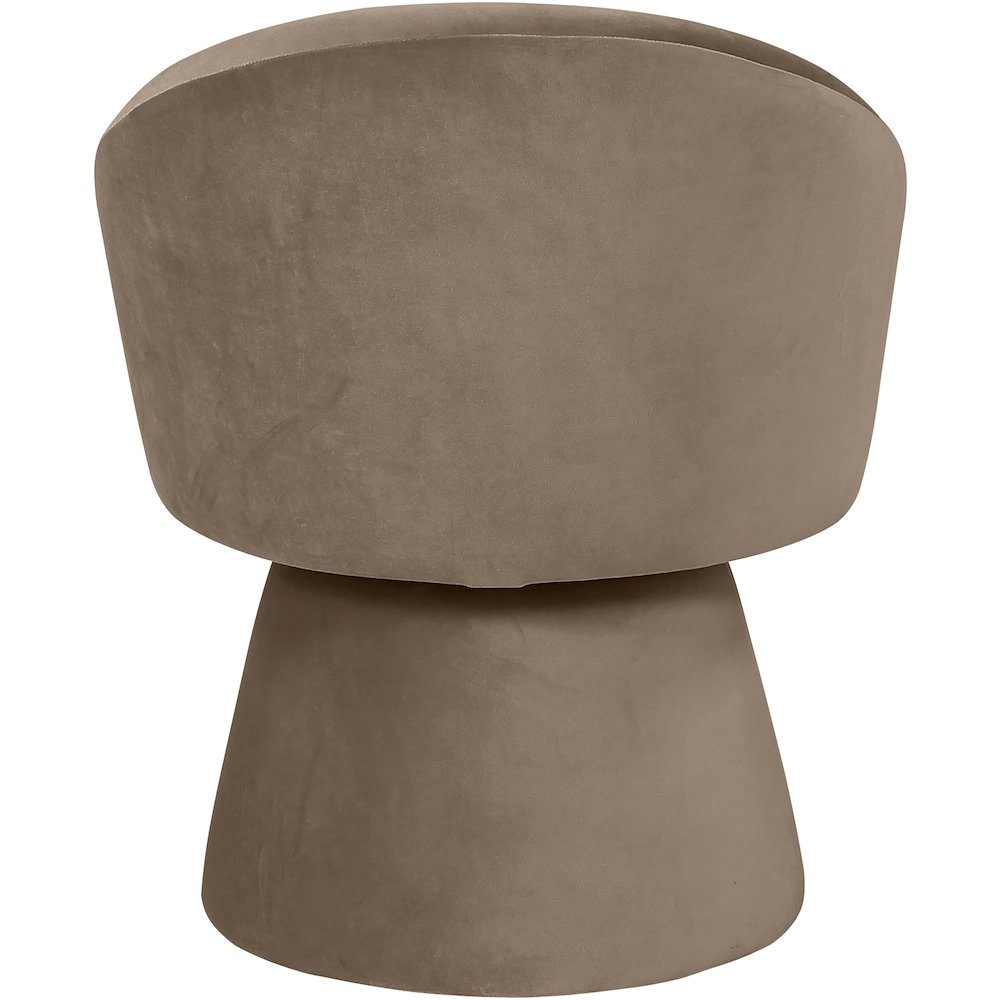 Selene Taupe Velvet Performance Fabric Upholstered Swivel Dining Chair