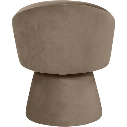 Selene Taupe Velvet Performance Fabric Upholstered Swivel Dining Chair